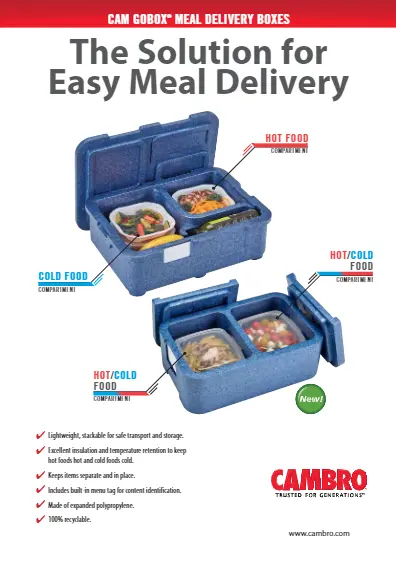 Insulated Meal Delivery Container, 2 Compartments